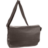 Leather Front Flap Laptop Messenger Bag