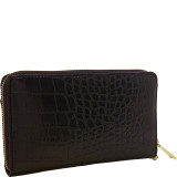 Chairroom Mixed Media Zip Around Wallet with RFID Blocking