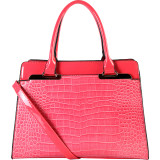 Faux-leather Double-handle Handbag
