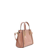 Patent Leather Winged Tote Satchel