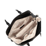 Large Studded Faux Leather Satchel