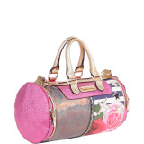 Ashton Rose Print Small Barrel Bag