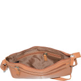 Soft Drum Dyed Leather 3 Zip Gusseted Crossbody Bag