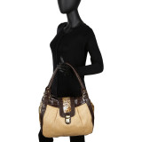 Shenzi Straw & Animal Print Shoulder Bag