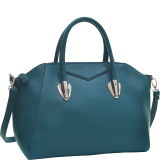 Faux Leather Weekender Satchel with Removable Strap