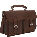 16.5" Cowhide Leather Pro Briefcase Laptop Case