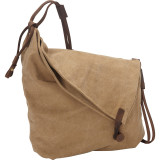 Casual Style Cotton Canvas Cross Body Shoulder Bag