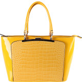 Women's Red Faux Leather Patent Tote Handbag