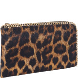 Faux Leather Leopard Print Chain Wallet