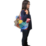 Lotus Leather Tote Bag