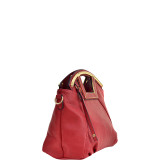 Soft Faux Leather Frame Handle Satchel