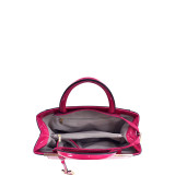 Patent Faux Leather Tote with Gold-Tone Accent