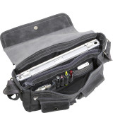 Distressed Leather Full Flap Laptop Messenger - M