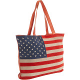 Suede Flag Shoulder Bag with Studded Stars