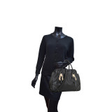 Large Studded Faux Leather Satchel