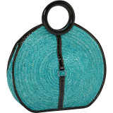 Milan Straw Top Handle Bracelet Round Bag