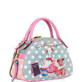 Cupcake Dog Print Bowler Bag