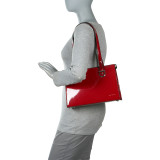 Patent Collection Top Zip Shoulder Handbag