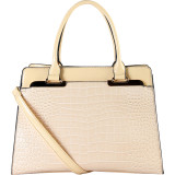Faux-leather Double-handle Handbag