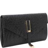 Weaving Pattern Faux Leather Clutch