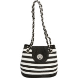 Paper Straw Stripe Mini Shoulder Bag