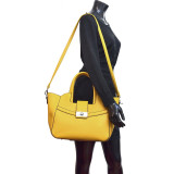 Faux Leather Shoulder Bag with Front Zipper Pocket