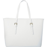 Classic Italian White Leather Handbag Tote