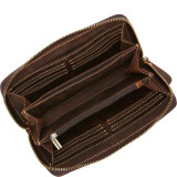 Full Grain Leather Large Zipper Clutch Wallet