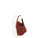 Faux Leather Vertical Zip Front Shoulder Bag