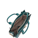 Medium Satchel with Decorative Gold Studs and Belted Lock Deco