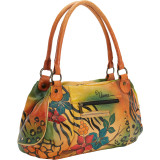 Hand Painted Ruched Large Satchel