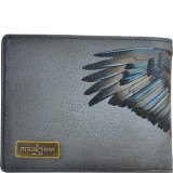 Hand Painted Leather Two Fold Men's RFID Wallet