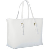 Classic Italian White Leather Handbag Tote