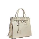 Large Saffiano Leather Tote with Chain Shoulder Strap