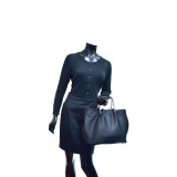 Square Handle Croc Textured Tote with Removable Shoulder Strap