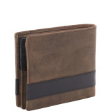 RFID Secure Mens Center Wing Wallet with Coin Pocket