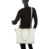 Large Canvas and Leather Tote Handbag