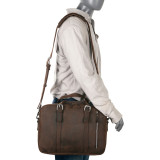 16.5" Fine Leather Casual Laptop Bag