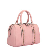 Faux Leather Medium Satchel Shoulder Bag