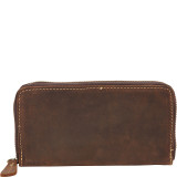 Full Grain Leather Large Zipper Clutch Wallet