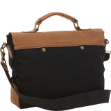 Casual Style Cowhide Leather Cotton Canvas Messenger Bag