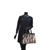 Patent Faux Leather with Snake Skin Detail Shoulder Bag
