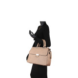 Briefcase Satchel with Expandable Side Zipper