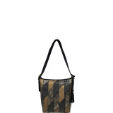 Multi Metallic Strip Shoulder Bag