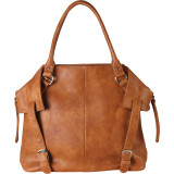 PU Leather Tote Diaper Bag with Baby Changing Pad and Bottle Insulation