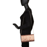 Embroidered Patent Leather Clutch