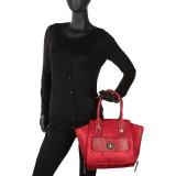 Dual Hearts Design Structured Satchel