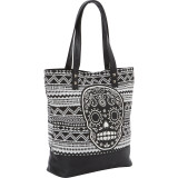 Canvas Tote With Skull Applique