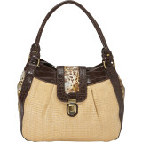Shenzi Straw & Animal Print Shoulder Bag