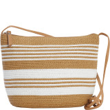 Paper Straw Multi Stripe Crossbody